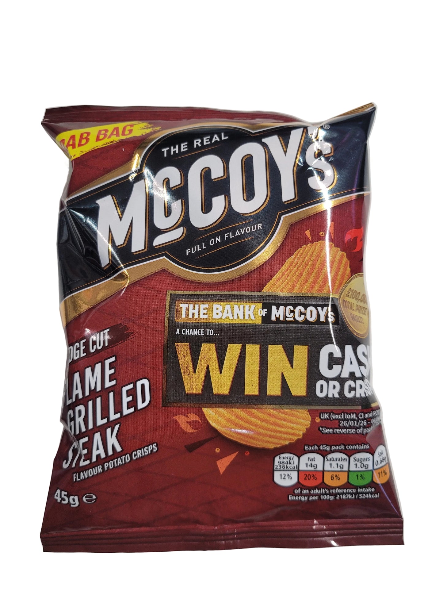 McCoys Flame Grilled Steak Crisps 45g (MHD: 20.06.2026)