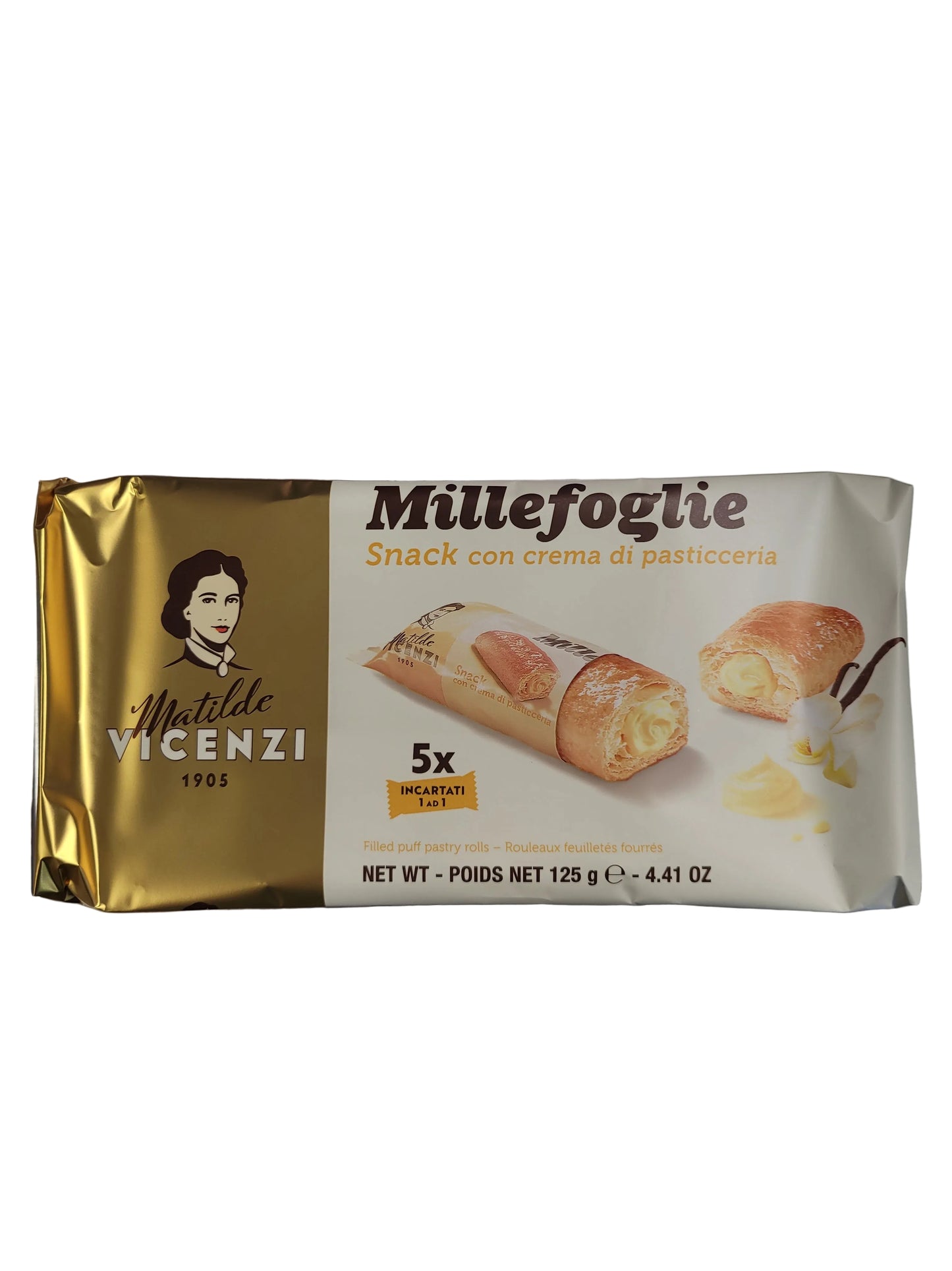 Vicenzi Millefoglie Snack Con Crema Di Pasticceria 125g